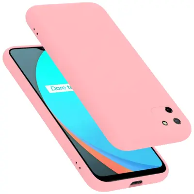 CADORABO Ohišje, združljiv z Realme v tekoči roza barvi - zaščitni pokrov iz fleksibilnega silikona TPU