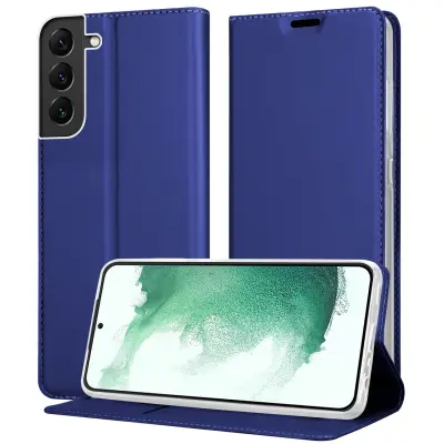 CADORABO Ohišje, združljiv s Samsungom v elegantno temno modri - zaščitni pokrov z magnetnim zapiranjem, stoječo funkcijo in režo za kartico
