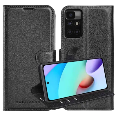 CADORABO Ohišje, združljiv z Xiaomi v oksidnem črno - zaščitni pokrov z magnetnim zapiranjem, stoječo funkcijo in režo za kartico