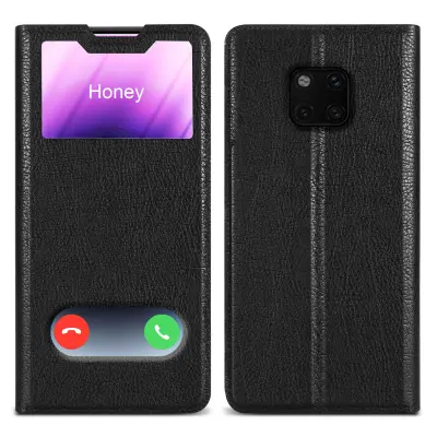 CADORABO CATER Združljiv s Huawei v kometu Black - Zaščitni pokrov z magnetnim zapiranjem, stoječo funkcijo in 2 gledanjem oken