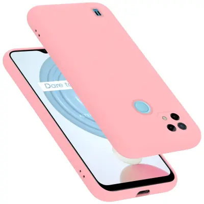 CADORABO Ohišje, združljiv z Realme v tekoči roza barvi - zaščitni pokrov iz fleksibilnega silikona TPU