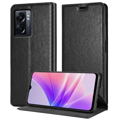 Primer Cadorabo, združljiv z oppo v nočni črni barvi - zaščitni pokrov z magnetnim zapiranjem, stoječo funkcijo in režo za kartico