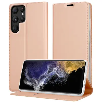 Cadorabo Case, združljiv s Samsungom v elegantnem rosă ‰ Gold - zaščitni pokrov z magnetnim zapiranjem, stoječo funkcijo in režo za kartico