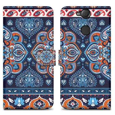 CADORABO primera, združljiv s Sony - Design Blue Mandala št. 1 - Zaščitni pokrov z magnetnim zapiranjem, funkcijo stojala in režo za kartico
