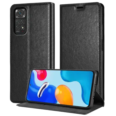 Cadorabo Case, združljiv z Xiaomi v nočni črni barvi - zaščitni pokrov z magnetnim zapiranjem, stoječo funkcijo in režo za kartico