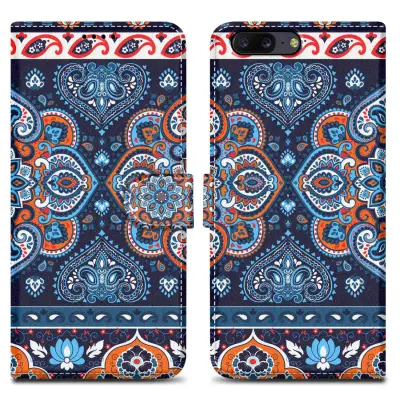 CADORABO CASE, združljiv z OnePlus - Design Blue Mandala št. 1 - Zaščitni pokrov z magnetnim zapiranjem, funkcijo stojala in režo za kartico