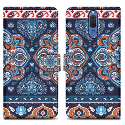 CADORABO primera, združljiv s Huawei - Design Blue Mandala št. 1 - Zaščitni pokrov z magnetnim zapiranjem, funkcijo stojala in režo za kartico