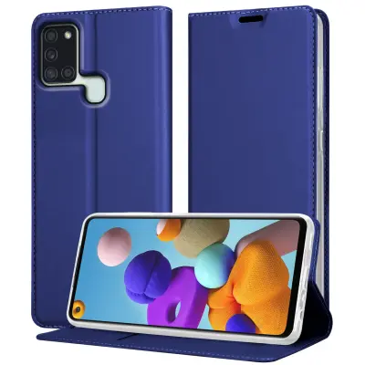CADORABO Ohišje, združljiv s Samsungom v elegantno temno modri - zaščitni pokrov z magnetnim zapiranjem, stoječo funkcijo in režo za kartico