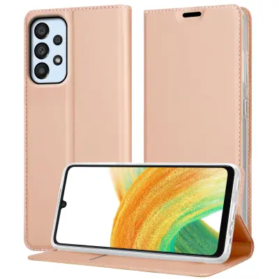 Cadorabo Case, združljiv s Samsungom v elegantnem rosă ‰ Gold - zaščitni pokrov z magnetnim zapiranjem, stoječo funkcijo in režo za kartico