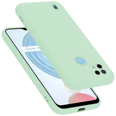 CADORABO Ohišje, združljiv z Realme v tekoči svetlo zeleni barvi - zaščitni pokrov iz fleksibilnega silikona TPU