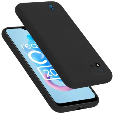 CADORABO Ohišje, združljiv z Realme v tekoči črni barvi - zaščitni pokrov iz fleksibilnega silikona TPU