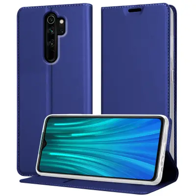CADORABO Ohišje, združljiv z Xiaomi v elegantno temno modri - zaščitni pokrov z magnetnim zapiranjem, stoječo funkcijo in režo za kartico