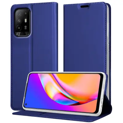 Cadorabo Case, združljiv z OPPO v elegantno temno modri - zaščitni pokrov z magnetnim zapiranjem, stoječo funkcijo in režo za kartico