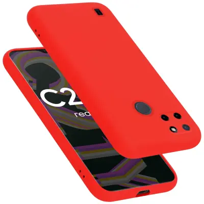 CADORABO Ohišje, združljiv z Realme v tekoči rdeči barvi - zaščitni pokrov iz fleksibilnega silikona TPU