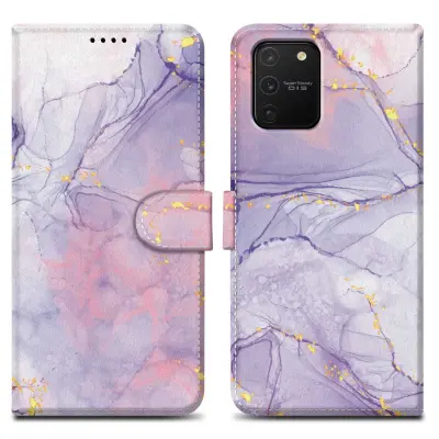 CADORABO Ohišje, združljiv s Samsungom - Design Pink Purple Marmor št. 5 - Zaščitni pokrov z magnetnim zapiranjem, funkcijo stojala in režo za kartico