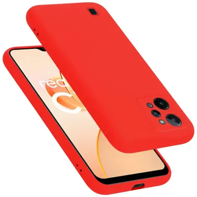 CADORABO Ohišje, združljiv z Realme v tekoči rdeči barvi - zaščitni pokrov iz fleksibilnega silikona TPU