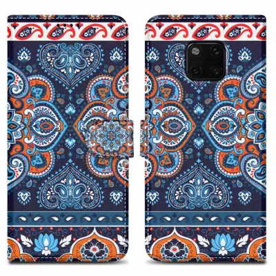 CADORABO primera, združljiv s Huawei - Design Blue Mandala št. 1 - Zaščitni pokrov z magnetnim zapiranjem, funkcijo stojala in režo za kartico