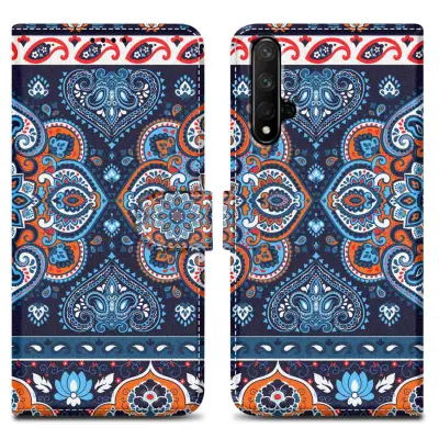 Cadorabo Case, združljiv s častjo - Design Blue Mandala št. 1 - Zaščitni pokrov z magnetnim zapiranjem, funkcijo stojala in režo za kartico