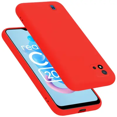 CADORABO Ohišje, združljiv z Realme v tekoči rdeči barvi - zaščitni pokrov iz fleksibilnega silikona TPU