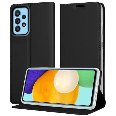 Cadorabo Case, združljiv s Samsungom v elegantnem črnem - zaščitnem pokrovu z magnetnim zapiranjem, stoječo funkcijo in režo za kartico