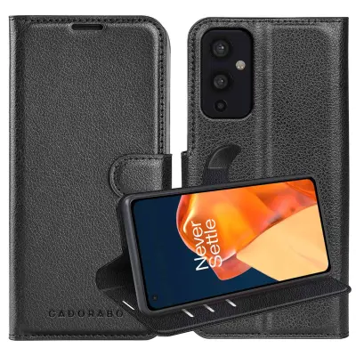 Cadorabo Case, združljiv z OnePlus v oksidni črni barvi - zaščitni pokrov z magnetnim zapiranjem, stoječo funkcijo in režo za kartico