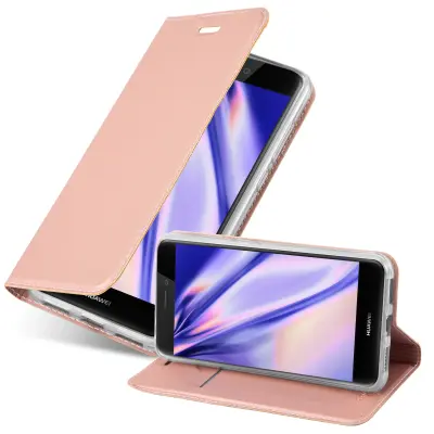 CADORABO Huawei P8 LITE 2017/P9 LITE 2017 v klasična rožnata zlata - Zaščitni ovitek z magnetnim zapiranjem, stoječo funkcijo in režo za kartice