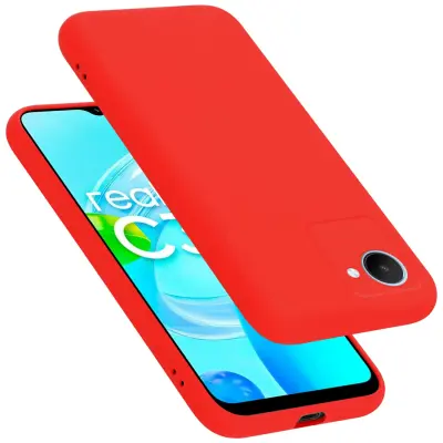 CADORABO Ohišje, združljiv z Realme v tekoči rdeči barvi - zaščitni pokrov iz fleksibilnega silikona TPU
