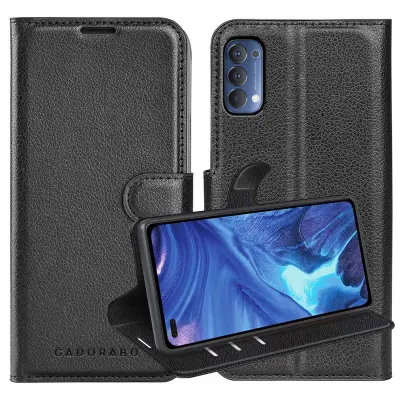 Cadorabo Case, združljiv z OPPO v oksidnem črno - zaščitni pokrov z magnetnim zapiranjem, stoječo funkcijo in režo za kartico