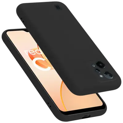 CADORABO Ohišje, združljiv z Realme v tekoči črni barvi - zaščitni pokrov iz fleksibilnega silikona TPU