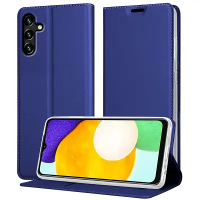 CADORABO Ohišje, združljiv s Samsungom v elegantno temno modri - zaščitni pokrov z magnetnim zapiranjem, stoječo funkcijo in režo za kartico