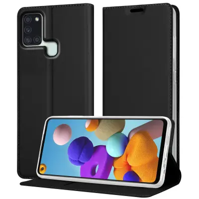 Cadorabo Case, združljiv s Samsungom v elegantnem črnem - zaščitnem pokrovu z magnetnim zapiranjem, stoječo funkcijo in režo za kartico