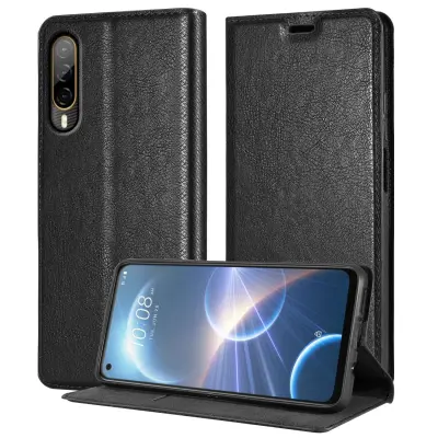 CADORABO Ohišje, združljiv s HTC v nočni črni barvi - zaščitni pokrov z magnetnim zapiranjem, stoječo funkcijo in režo za kartico