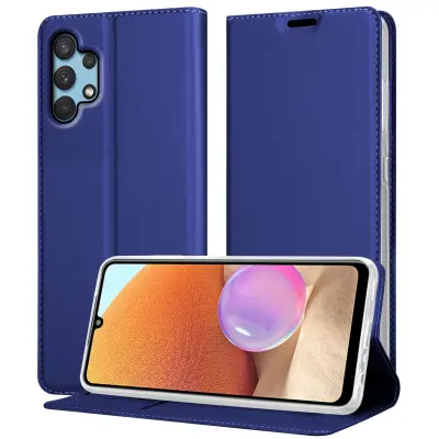CADORABO Ohišje, združljiv s Samsungom v elegantno temno modri - zaščitni pokrov z magnetnim zapiranjem, stoječo funkcijo in režo za kartico