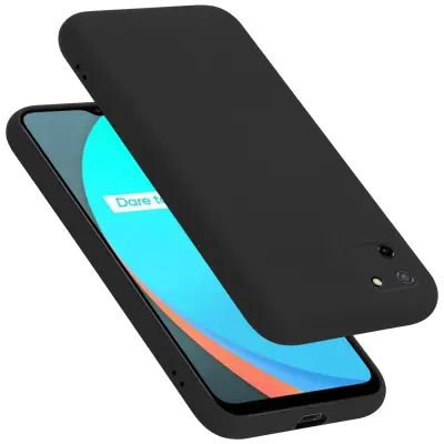 CADORABO Ohišje, združljiv z Realme v tekoči črni barvi - zaščitni pokrov iz fleksibilnega silikona TPU