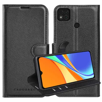 CADORABO Ohišje, združljiv z Xiaomi v oksidnem črno - zaščitni pokrov z magnetnim zapiranjem, stoječo funkcijo in režo za kartico