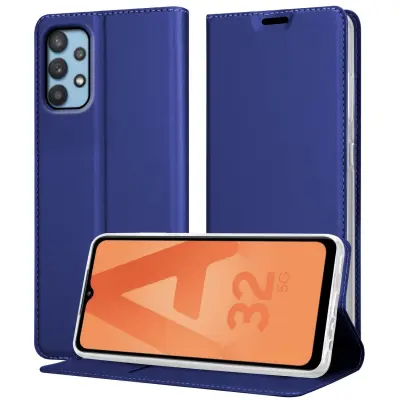 CADORABO Ohišje, združljiv s Samsungom v elegantno temno modri - zaščitni pokrov z magnetnim zapiranjem, stoječo funkcijo in režo za kartico