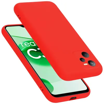 CADORABO Ohišje, združljiv z Realme v tekoči rdeči barvi - zaščitni pokrov iz fleksibilnega silikona TPU