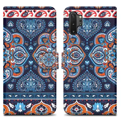 CADORABO Ohišje, združljiv s Samsungom - Design Blue Mandala št. 1 - Zaščitni pokrov z magnetnim zapiranjem, funkcijo stojala in režo za kartico
