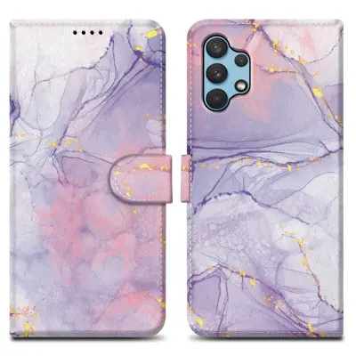 CADORABO Ohišje, združljiv s Samsungom - Design Pink Purple Marmor št. 5 - Zaščitni pokrov z magnetnim zapiranjem, funkcijo stojala in režo za kartico