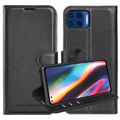 CADORABO Ohišje, združljiv z Motorolo v oksidnem črno - zaščitni pokrov z magnetnim zapiranjem, stoječo funkcijo in režo za kartico