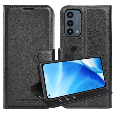 Cadorabo Case, združljiv z OnePlus v oksidni črni barvi - zaščitni pokrov z magnetnim zapiranjem, stoječo funkcijo in režo za kartico