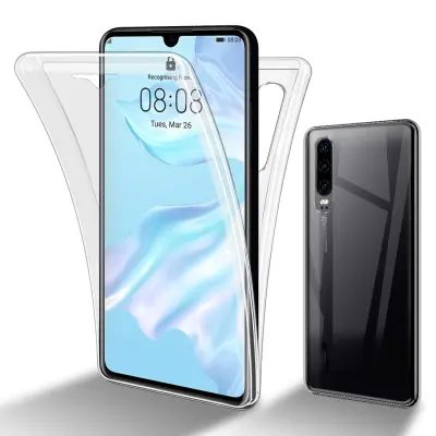 CADORABO Huawei v prozorni - 360 -° zaščitni pokrov celotnega telesa - zaščita spredaj in hrbta, vsestranska zaščita z zaščitnikom zaslona
