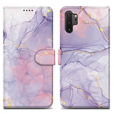 CADORABO Ohišje, združljiv s Samsungom - Design Pink Purple Marmor št. 5 - Zaščitni pokrov z magnetnim zapiranjem, funkcijo stojala in režo za kartico