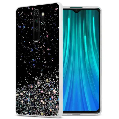 Cadorabo Case, združljiv z Xiaomi v črni barvi z bleščicami - zaščitni pokrov iz fleksibilnega silikona TPU s penečimi bleščicami