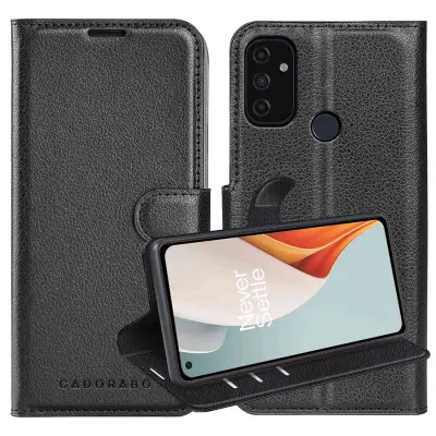 Cadorabo Case, združljiv z OnePlus v oksidni črni barvi - zaščitni pokrov z magnetnim zapiranjem, stoječo funkcijo in režo za kartico