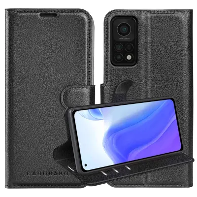 CADORABO Ohišje, združljiv z Xiaomi v oksidnem črno - zaščitni pokrov z magnetnim zapiranjem, stoječo funkcijo in režo za kartico