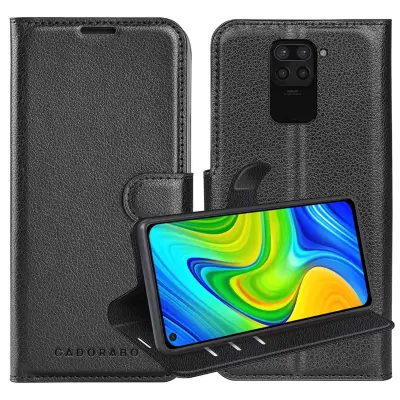 CADORABO Ohišje, združljiv z Xiaomi v oksidnem črno - zaščitni pokrov z magnetnim zapiranjem, stoječo funkcijo in režo za kartico