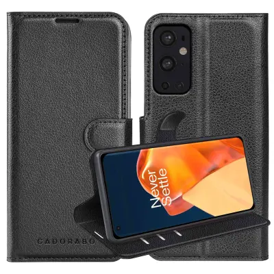 Cadorabo Case, združljiv z OnePlus v oksidni črni barvi - zaščitni pokrov z magnetnim zapiranjem, stoječo funkcijo in režo za kartico