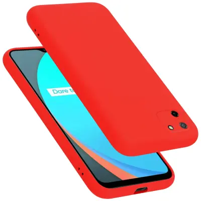 CADORABO Ohišje, združljiv z Realme v tekoči rdeči barvi - zaščitni pokrov iz fleksibilnega silikona TPU