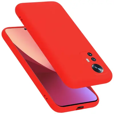 CADORABO Ohišje, združljiv s Xiaomi v tekoči rdeči barvi - zaščitni pokrov iz fleksibilnega silikona TPU